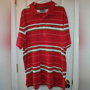 ECKO Unlimited red green cream polo style shirt men's 2XL casual streetwear 90's